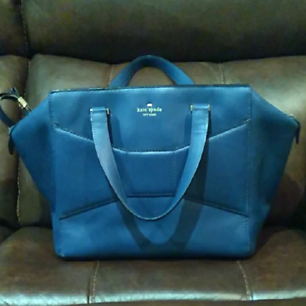Kate Spade Blue Bow Accent Never Ending Handbag